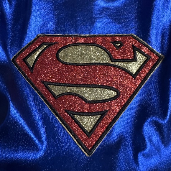 DC Comic Superwoman Tutu Dress Toddler 4 XS Glittery Polka Dot Like New - Picture 3 of 7